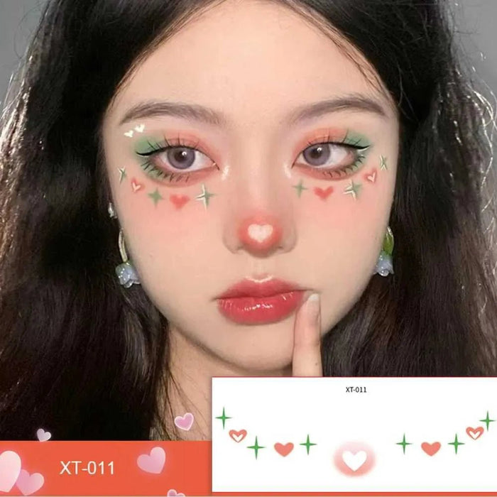 Tatuajes temporales para niños - Cartoon Love Stars Flores Flores Rainbow Feca Pegatinas para niñas - Quierox - Tienda Online