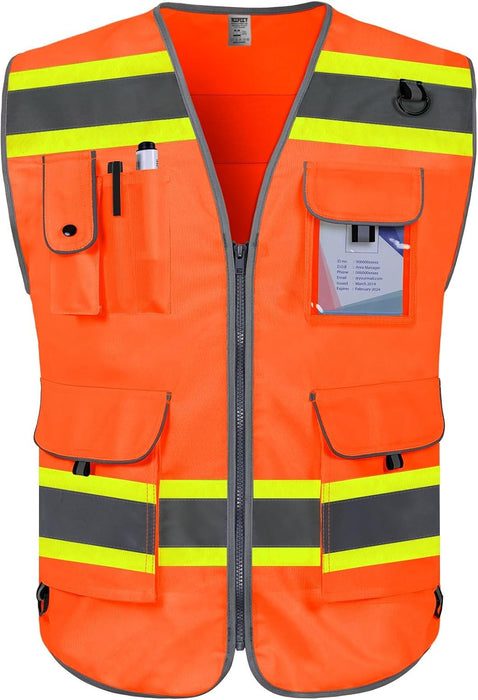 TCCFCCT Chaleco de alta visibilidad, chaleco de seguridad reflectante con 9 bolsillos - Quierox - Tienda Online