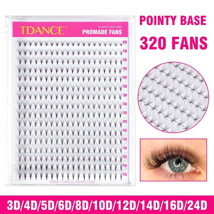 TDANCE 320 pestañas tipo ventiladores 16 líneas de volumen prefabricados - Quierox - Tienda Online