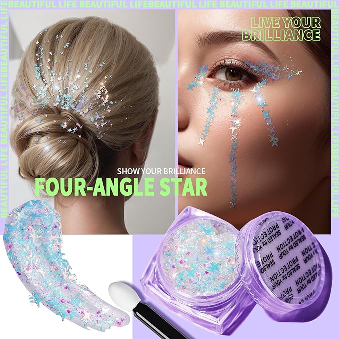 Teenitor Gel de Purpurina para Cara y Cuerpo 6 piezas - Quierox - Tienda Online