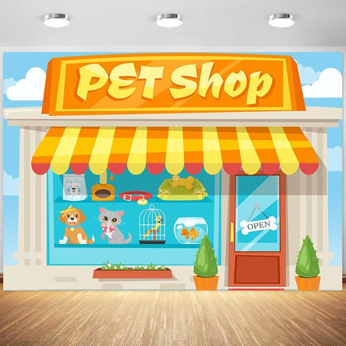 Telón de fondo de tienda de mascotas de 25x18 - Quierox - Tienda Online