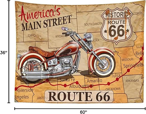 Telón de fondo vintage de tela, histórica ruta de Estados Unidos 66 - Quierox - Tienda Online