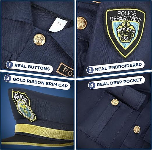 Tepsmigo Disfraz de oficial de policía para niños, disfraz de policía para niños - Quierox - Tienda Online