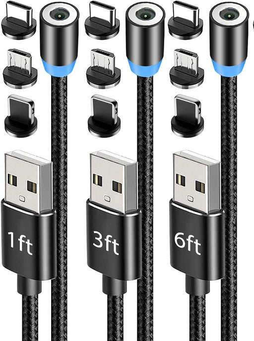 Terasako Paquete de 3 cables de carga magnéticos [1 pie/3/6 pies], cable de carga - Quierox - Tienda Online