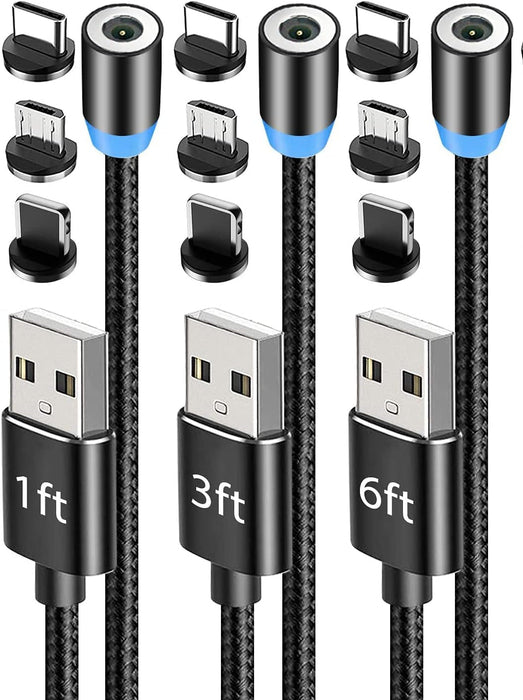 Terasako Paquete de 3 cables de carga magnéticos [1 pie/3/6 pies], cable de carga - Quierox - Tienda Online
