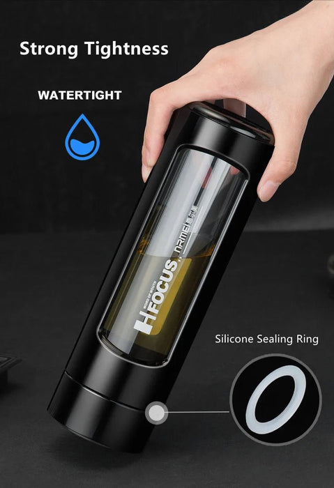 Termo de vidrio 320 ml con tapa y funda de plástico de doble pared - Quierox - Tienda Online