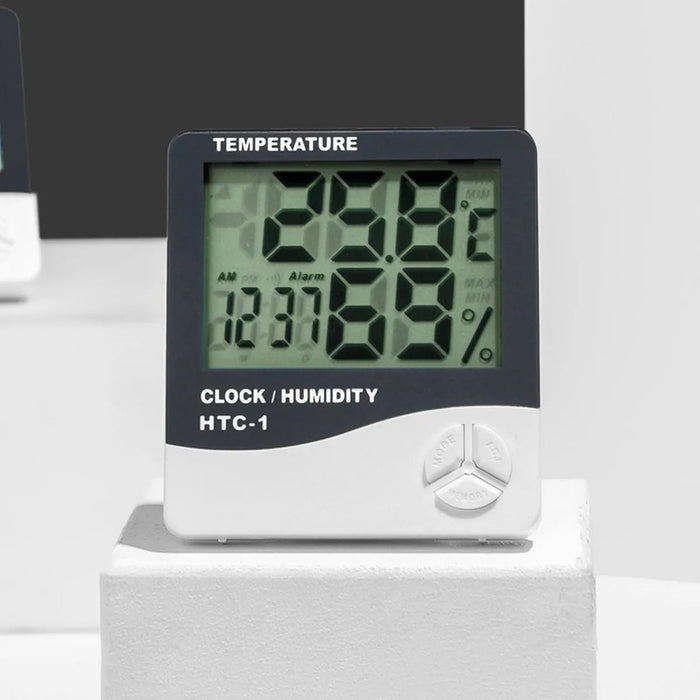 Termohigrómetro Digital Con Reloj Para Interior - Quierox - Tienda Online