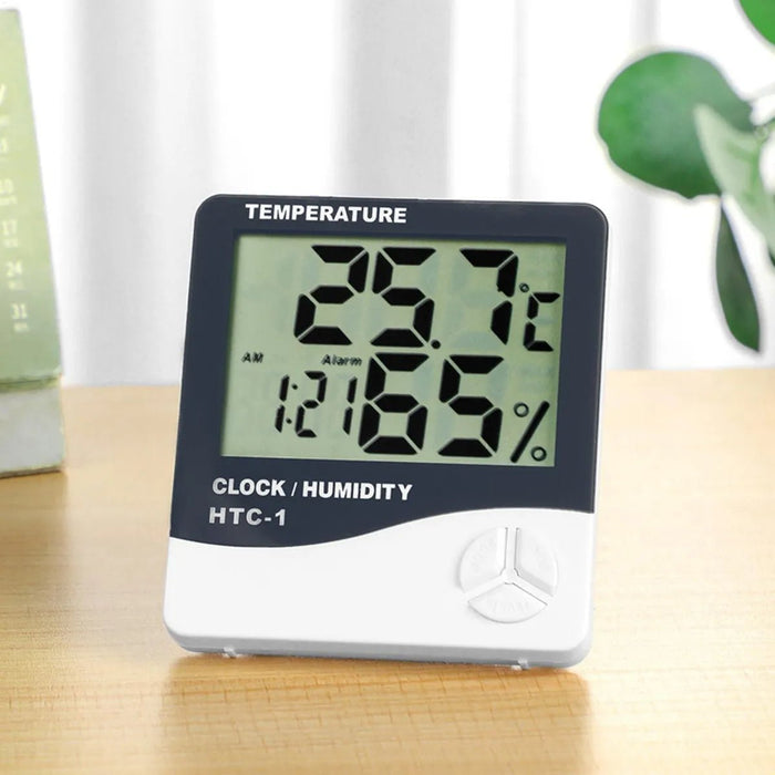 Termohigrómetro Digital Con Reloj Para Interior - Quierox - Tienda Online