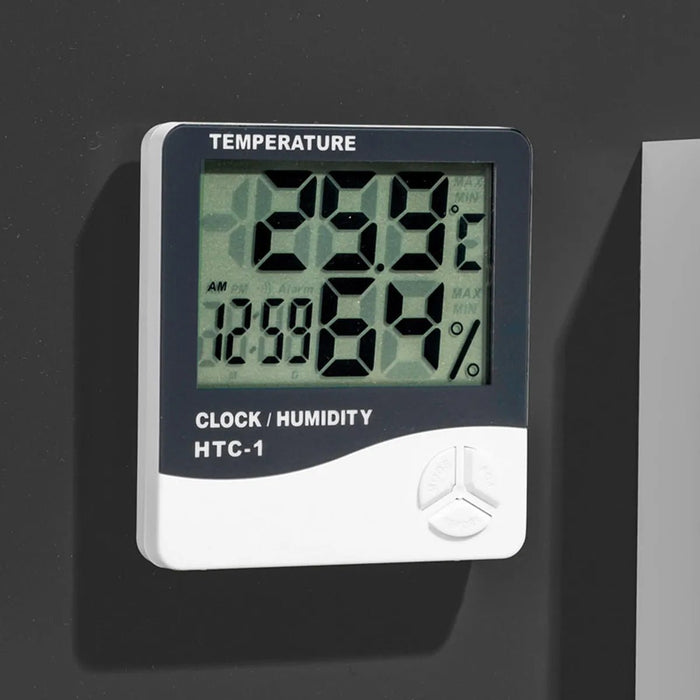 Termohigrómetro Digital Con Reloj Para Interior - Quierox - Tienda Online