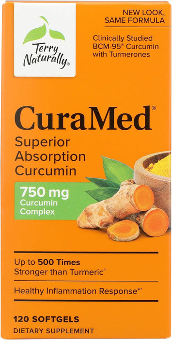 Terry Naturally CuraMed 750 mg Complejo de curcumina - 120 cápsulas blandas - Quierox - Tienda Online