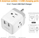 TESSAN adaptador de corriente para Reino Unido con 3 tomas americanas y 2 puertos de carga USB - Quierox - Tienda Online