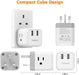 TESSAN adaptador de corriente para Reino Unido con 3 tomas americanas y 2 puertos de carga USB - Quierox - Tienda Online