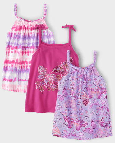 The Children's Place Paquete de 3 camisetas sin mangas con hombros anudados para niñas - Quierox - Tienda Online