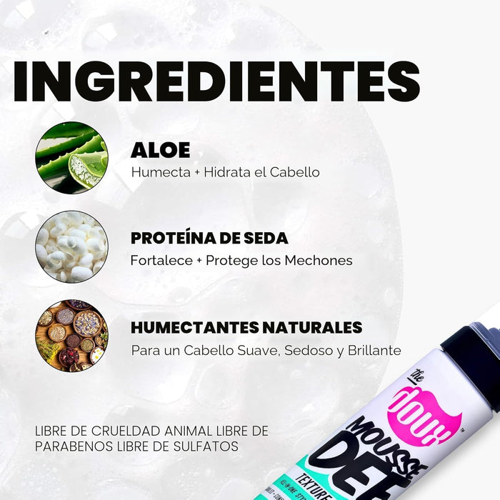 The Doux Mousse multiusos para cabello rizado, espuma con textura para peinar - Quierox - Tienda Online