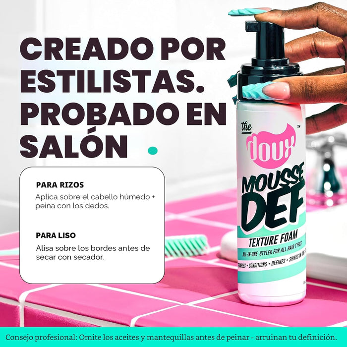 The Doux Mousse multiusos para cabello rizado, espuma con textura para peinar - Quierox - Tienda Online