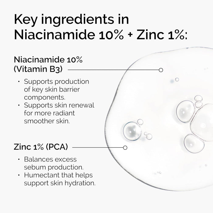 The Ordinary Niacinamida 10% + Zinc 1%, Suero suavizante - Quierox - Tienda Online