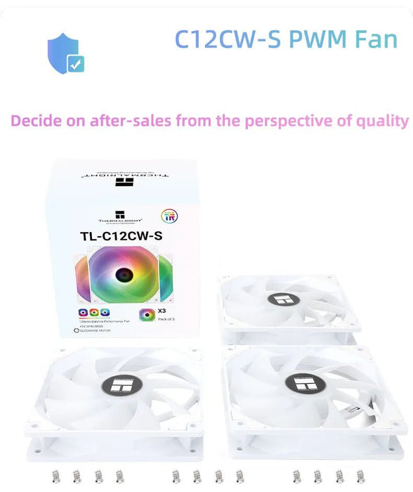 Thermalright 3 pcs de Ventiladores de chasis TL - C12CW - S de 12 cm y 4 pines - Quierox - Tienda Online