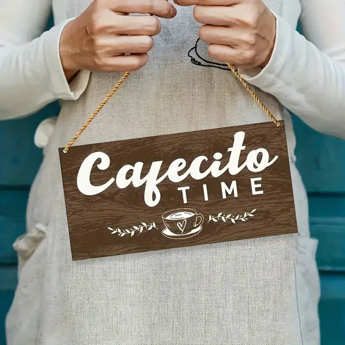 Tiempo de Cafecito - Letrero Rústico de Bar de Café de Granja - Quierox - Tienda Online