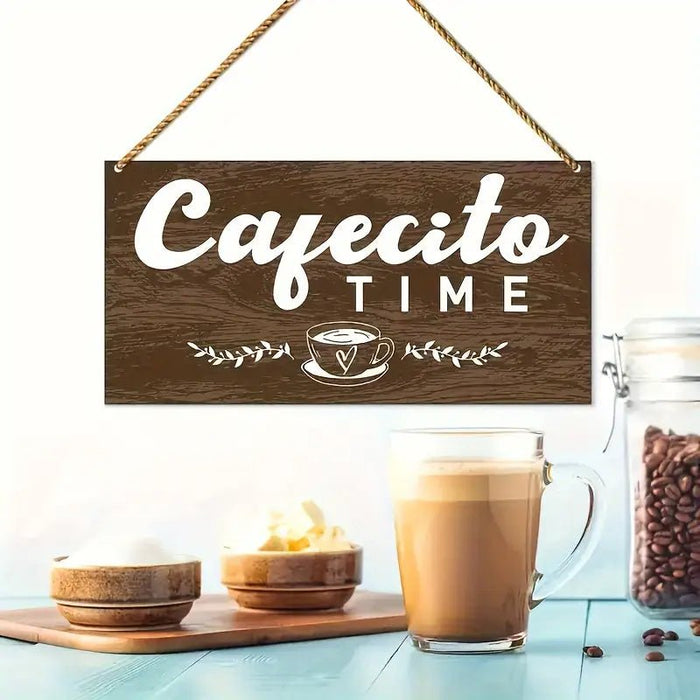 Tiempo de Cafecito - Letrero Rústico de Bar de Café de Granja - Quierox - Tienda Online
