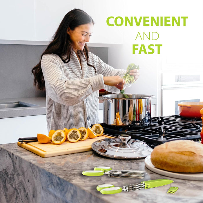 Tijeras de hierbas con 5 cuchillas y kit de limpieza de cocina de acero inoxidable para hierbas - Quierox - Tienda Online