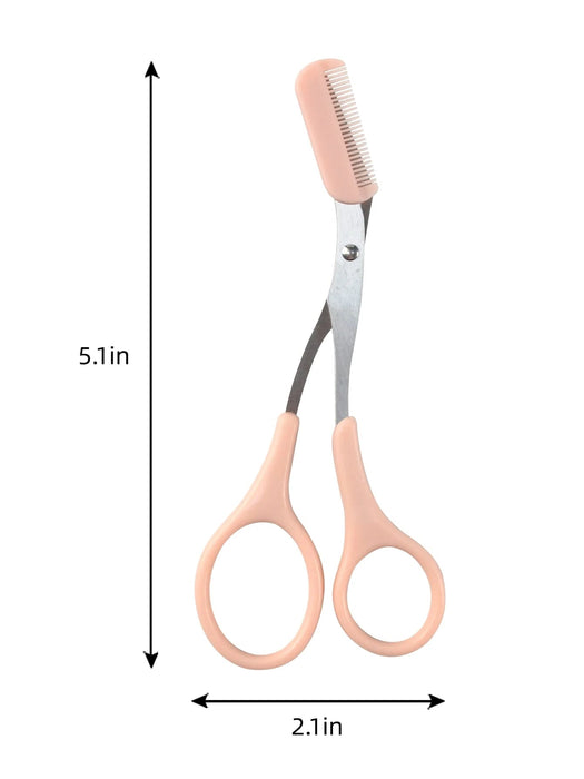 Tijeras rosas para cejas con peine, maquillaje, accesorios de maquillaje. - Quierox - Tienda Online