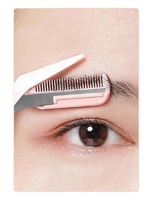 Tijeras rosas para cejas con peine, maquillaje, accesorios de maquillaje. - Quierox - Tienda Online