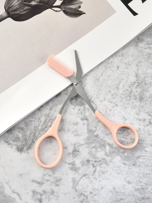 Tijeras rosas para cejas con peine, maquillaje, accesorios de maquillaje. - Quierox - Tienda Online