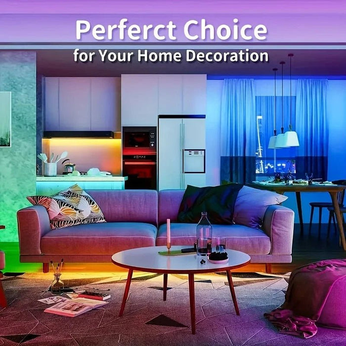 Tira de luces LED con control por aplicación, cinta RGB con Bluetooth e infrarrojos para dormitorio, 4m - Quierox - Tienda Online