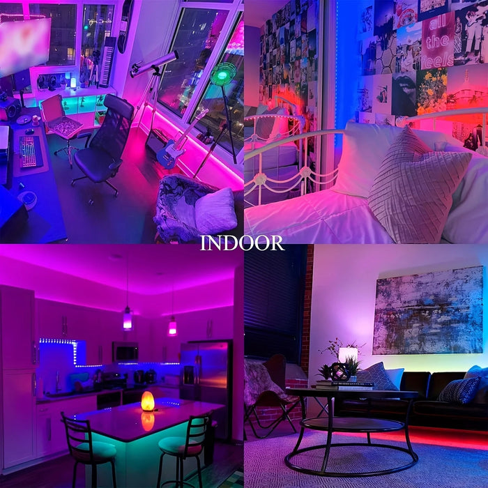 Tira de luces LED con control por aplicación, cinta RGB con Bluetooth e infrarrojos para dormitorio, 4m - Quierox - Tienda Online