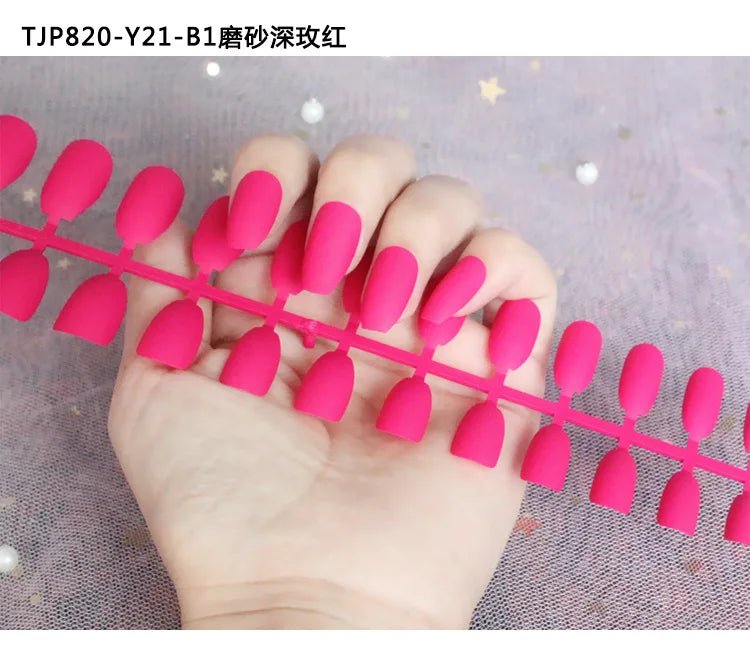 Tira de uñas postizas de Color sólido mate esmerilada, 24 unidades por tira - Quierox - Tienda Online