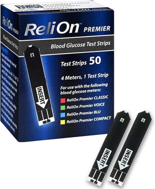 Tiras reactivas de glucosa en sangre ReliOn Premier, 50 unidades - Quierox - Tienda Online