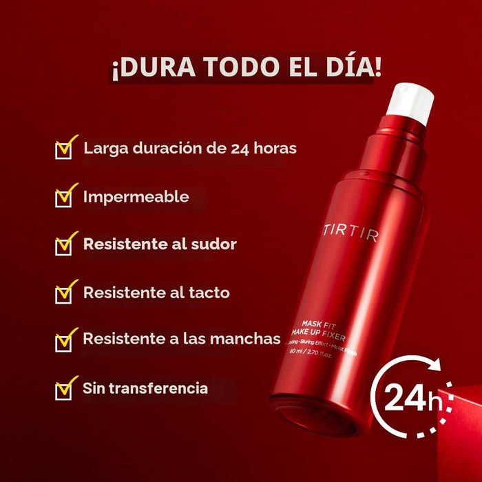 TIRTIR Mask Fit Spray fijador de maquillaje ligero no graso resistente a la transferencia 24H, 80ml - Quierox - Tienda Online