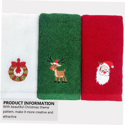 Toallas de cara de Navidad, 3 toallas navideñas de algodón - Quierox - Tienda Online