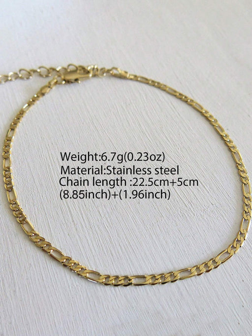 Tobillera de acero inoxidable bañada en oro de 18 quilates: diseño minimalista y elegante - Quierox - Tienda Online