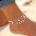 Tobillera doble bohemia con cuentas, pulsera de tobillo - Quierox - Tienda Online