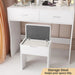 Tocador Furmax con luces y espejo, escritorio con cajón y silla, color blanco - Quierox - Tienda Online
