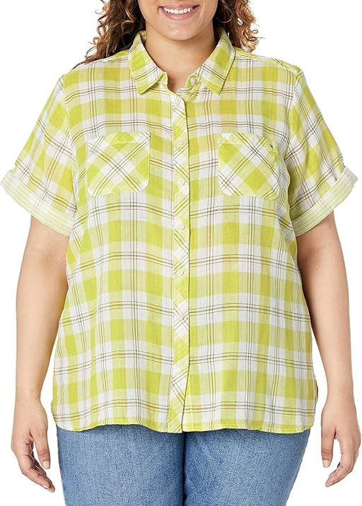Tommy Hilfiger Camisa de manga corta para mujer , estilo campestre, con estampado - Quierox - Tienda Online