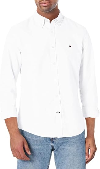 Tommy Hilfiger Camisa Oxford de manga larga con botones para hombre en ajuste regular - Quierox - Tienda Online
