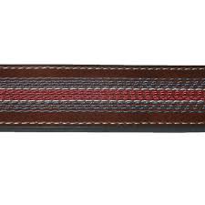 Tommy Hilfiger Cinturón de cuero con rayas y costuras en contraste para hombre - Quierox - Tienda Online