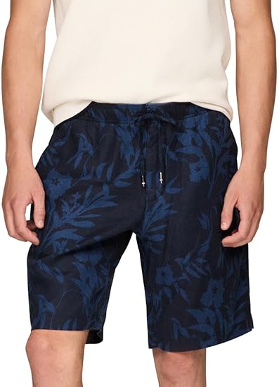 Tommy Hilfiger Pantalones cortos de lino de verano para hombre de 10 pulgadas en ajuste relajado - Quierox - Tienda Online