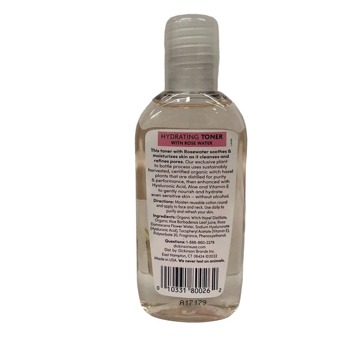 Tónico hidratante sin alcohol con agua de rosas y hamamelis de Dickinson's, 3.3 oz - Quierox - Tienda Online