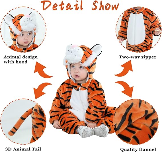 TONWHAR Disfraz unisex de animal para bebé, mameluco con capucha de invierno para niños - Quierox - Tienda Online