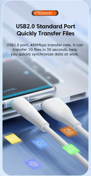 Toocki - Cable Micro USB 2.4A, Cable de datos de carga rápida - Quierox - Tienda Online