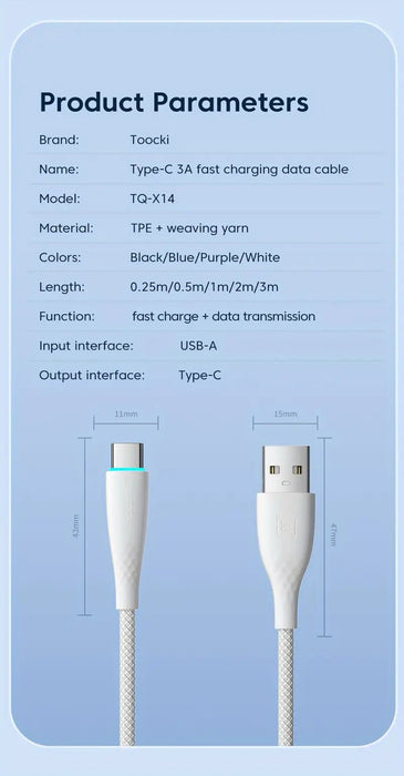 Toocki - Cable Micro USB 2.4A, Cable de datos de carga rápida - Quierox - Tienda Online