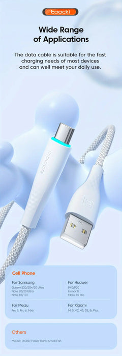 Toocki - Cable Micro USB 2.4A, Cable de datos de carga rápida - Quierox - Tienda Online