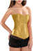 Top corsé Bustier dorado/amarillo con cordones deshuesado fuerte para mujer - Quierox - Tienda Online