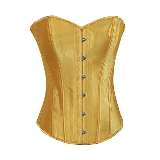 Top corsé Bustier dorado/amarillo con cordones deshuesado fuerte para mujer - Quierox - Tienda Online