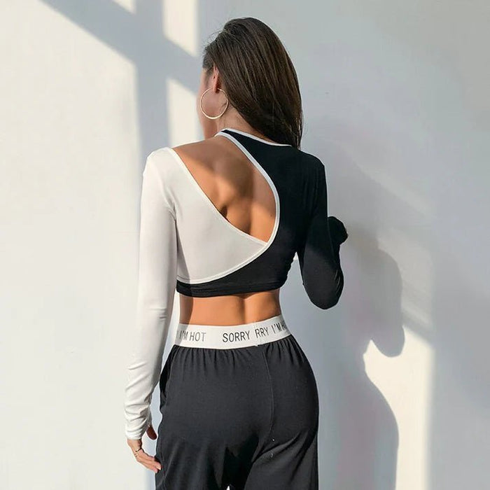 Top corto coreano de manga larga - Quierox - Tienda Online