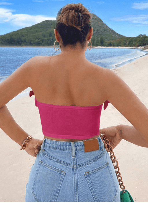 Top corto de tubo con ribete de volantes SHEIN SXY - Quierox - Tienda Online