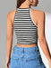 Top corto halter a rayas para mujer - Quierox - Tienda Online